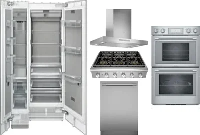 6 Piece Package Includes Refrigerator, Freezer, Cooktop, Wall Oven, Hood And Dishwasher