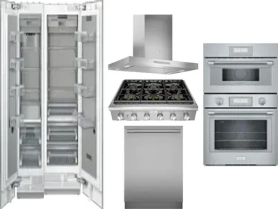 6 Piece Package Includes Refrigerator, Freezer, Cooktop, Wall Oven, Hood And Dishwasher
