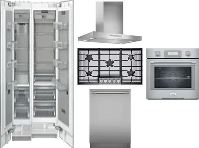 6 Piece Package Includes Refrigerator, Freezer, Cooktop, Wall Oven, Hood And Dishwasher