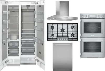 6 Piece Package Includes Refrigerator, Freezer, Cooktop, Wall Oven, Hood And Dishwasher