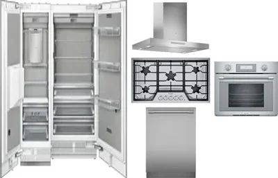 6 Piece Package Includes Refrigerator, Freezer, Cooktop, Wall Oven, Hood And Dishwasher