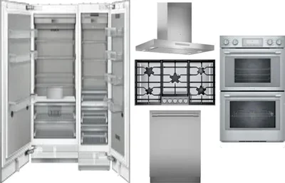 6 Piece Package Includes Refrigerator, Freezer, Cooktop, Wall Oven, Hood And Dishwasher