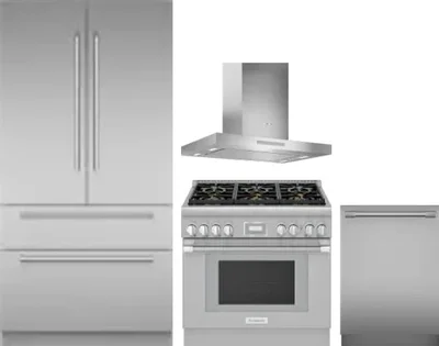4 Piece Package Includes Refrigerator, Range, Hood And Dishwasher