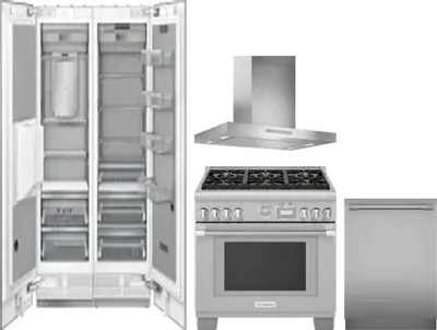 5 Piece Package Includes Refrigerator, Freezer, Range, Hood And Dishwasher