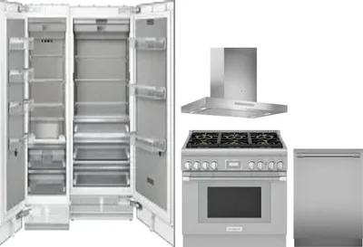 5 Piece Package Includes Refrigerator, Freezer, Range, Hood And Dishwasher