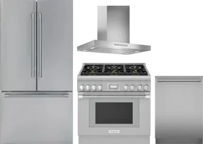4 Piece Package Includes Refrigerator, Range, Hood And Dishwasher