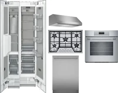 6 Piece Package Includes Refrigerator, Freezer, Cooktop, Wall Oven, Hood And Dishwasher