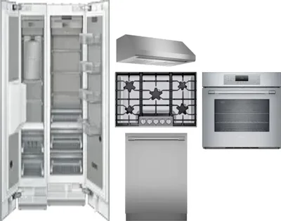 6 Piece Package Includes Refrigerator, Freezer, Cooktop, Wall Oven, Hood And Dishwasher