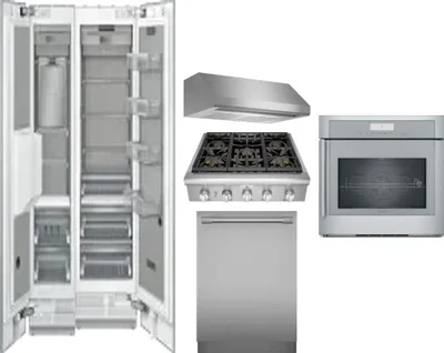 6 Piece Package Includes Refrigerator, Freezer, Cooktop, Wall Oven, Hood And Dishwasher