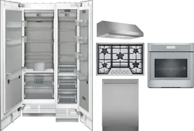 6 Piece Package Includes Refrigerator, Freezer, Cooktop, Wall Oven, Hood And Dishwasher