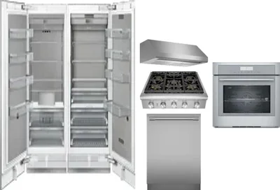 6 Piece Package Includes Refrigerator, Freezer, Cooktop, Wall Oven, Hood And Dishwasher