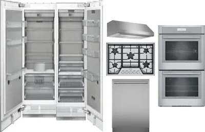 6 Piece Package Includes Refrigerator, Freezer, Cooktop, Wall Oven, Hood And Dishwasher