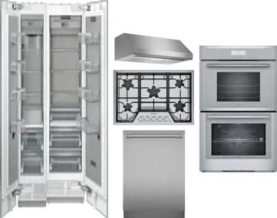 6 Piece Package Includes Refrigerator, Freezer, Cooktop, Wall Oven, Hood And Dishwasher