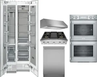 6 Piece Package Includes Refrigerator, Freezer, Cooktop, Wall Oven, Hood And Dishwasher