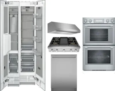 6 Piece Package Includes Refrigerator, Freezer, Cooktop, Wall Oven, Hood And Dishwasher