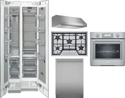 6 Piece Package Includes Refrigerator, Freezer, Cooktop, Wall Oven, Hood And Dishwasher