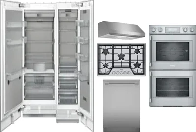 6 Piece Package Includes Refrigerator, Freezer, Cooktop, Wall Oven, Hood And Dishwasher