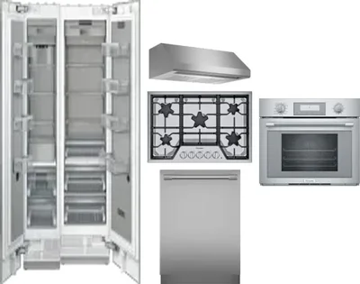 6 Piece Package Includes Refrigerator, Freezer, Cooktop, Wall Oven, Hood And Dishwasher