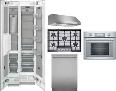 6 Piece Package Includes Refrigerator, Freezer, Cooktop, Wall Oven, Hood And Dishwasher