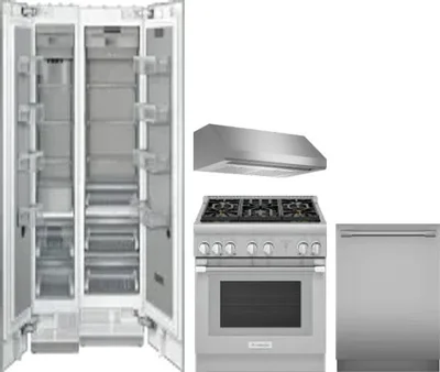 5 Piece Package Includes Refrigerator, Freezer, Range, Hood And Dishwasher