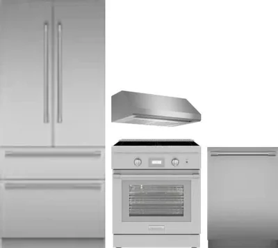 4 Piece Package Includes Refrigerator, Range, Hood And Dishwasher