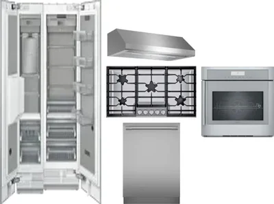 6 Piece Package Includes Refrigerator, Freezer, Cooktop, Wall Oven, Hood And Dishwasher
