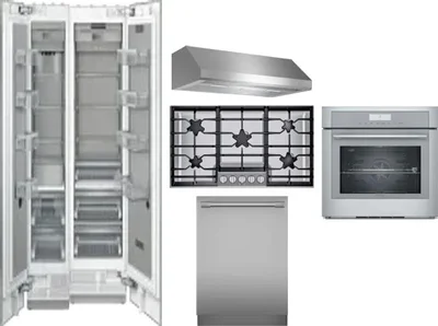 6 Piece Package Includes Refrigerator, Freezer, Cooktop, Wall Oven, Hood And Dishwasher