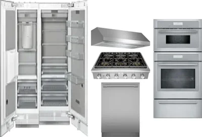 6 Piece Package Includes Refrigerator, Freezer, Cooktop, Wall Oven, Hood And Dishwasher