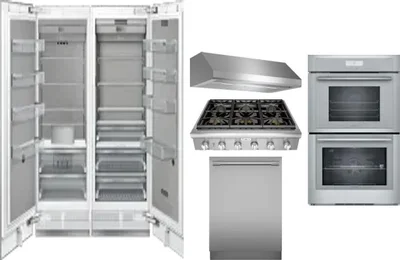 6 Piece Package Includes Refrigerator, Freezer, Cooktop, Wall Oven, Hood And Dishwasher