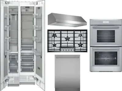 6 Piece Package Includes Refrigerator, Freezer, Cooktop, Wall Oven, Hood And Dishwasher