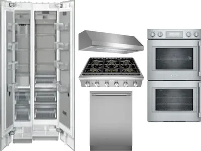 6 Piece Package Includes Refrigerator, Freezer, Cooktop, Wall Oven, Hood And Dishwasher