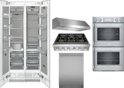 6 Piece Package Includes Refrigerator, Freezer, Cooktop, Wall Oven, Hood And Dishwasher