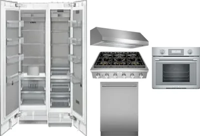 6 Piece Package Includes Refrigerator, Freezer, Cooktop, Wall Oven, Hood And Dishwasher