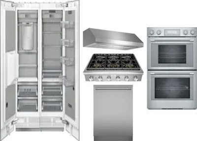 6 Piece Package Includes Refrigerator, Freezer, Cooktop, Wall Oven, Hood And Dishwasher