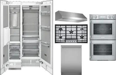 6 Piece Package Includes Refrigerator, Freezer, Cooktop, Wall Oven, Hood And Dishwasher