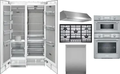 6 Piece Package Includes Refrigerator, Freezer, Cooktop, Wall Oven, Hood And Dishwasher