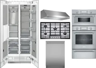 6 Piece Package Includes Refrigerator, Freezer, Cooktop, Wall Oven, Hood And Dishwasher