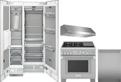 5 Piece Package Includes Refrigerator, Freezer, Range, Hood And Dishwasher