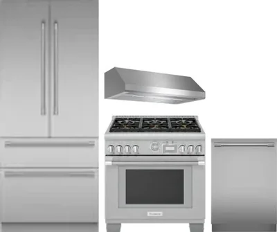 4 Piece Package Includes Refrigerator, Range, Hood And Dishwasher