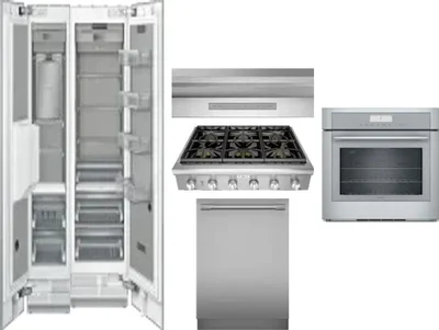6 Piece Package Includes Refrigerator, Freezer, Cooktop, Wall Oven, Hood And Dishwasher