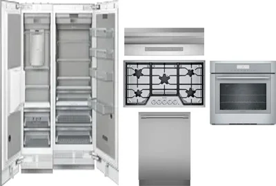 6 Piece Package Includes Refrigerator, Freezer, Cooktop, Wall Oven, Hood And Dishwasher