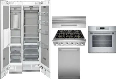6 Piece Package Includes Refrigerator, Freezer, Cooktop, Wall Oven, Hood And Dishwasher