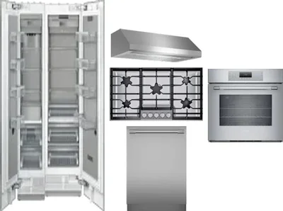 6 Piece Package Includes Refrigerator, Freezer, Cooktop, Wall Oven, Hood And Dishwasher