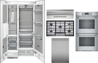 6 Piece Package Includes Refrigerator, Freezer, Cooktop, Wall Oven, Hood And Dishwasher