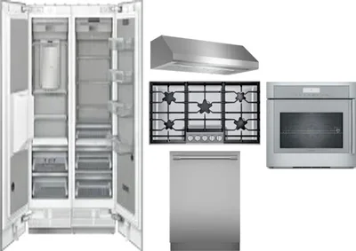 6 Piece Package Includes Refrigerator, Freezer, Cooktop, Wall Oven, Hood And Dishwasher