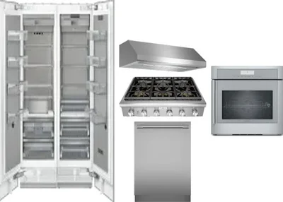 6 Piece Package Includes Refrigerator, Freezer, Cooktop, Wall Oven, Hood And Dishwasher