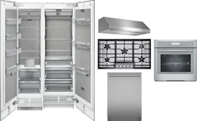 6 Piece Package Includes Refrigerator, Freezer, Cooktop, Wall Oven, Hood And Dishwasher
