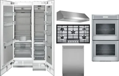 6 Piece Package Includes Refrigerator, Freezer, Cooktop, Wall Oven, Hood And Dishwasher