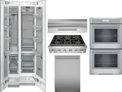 6 Piece Package Includes Refrigerator, Freezer, Cooktop, Wall Oven, Hood And Dishwasher