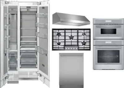 6 Piece Package Includes Refrigerator, Freezer, Cooktop, Wall Oven, Hood And Dishwasher
